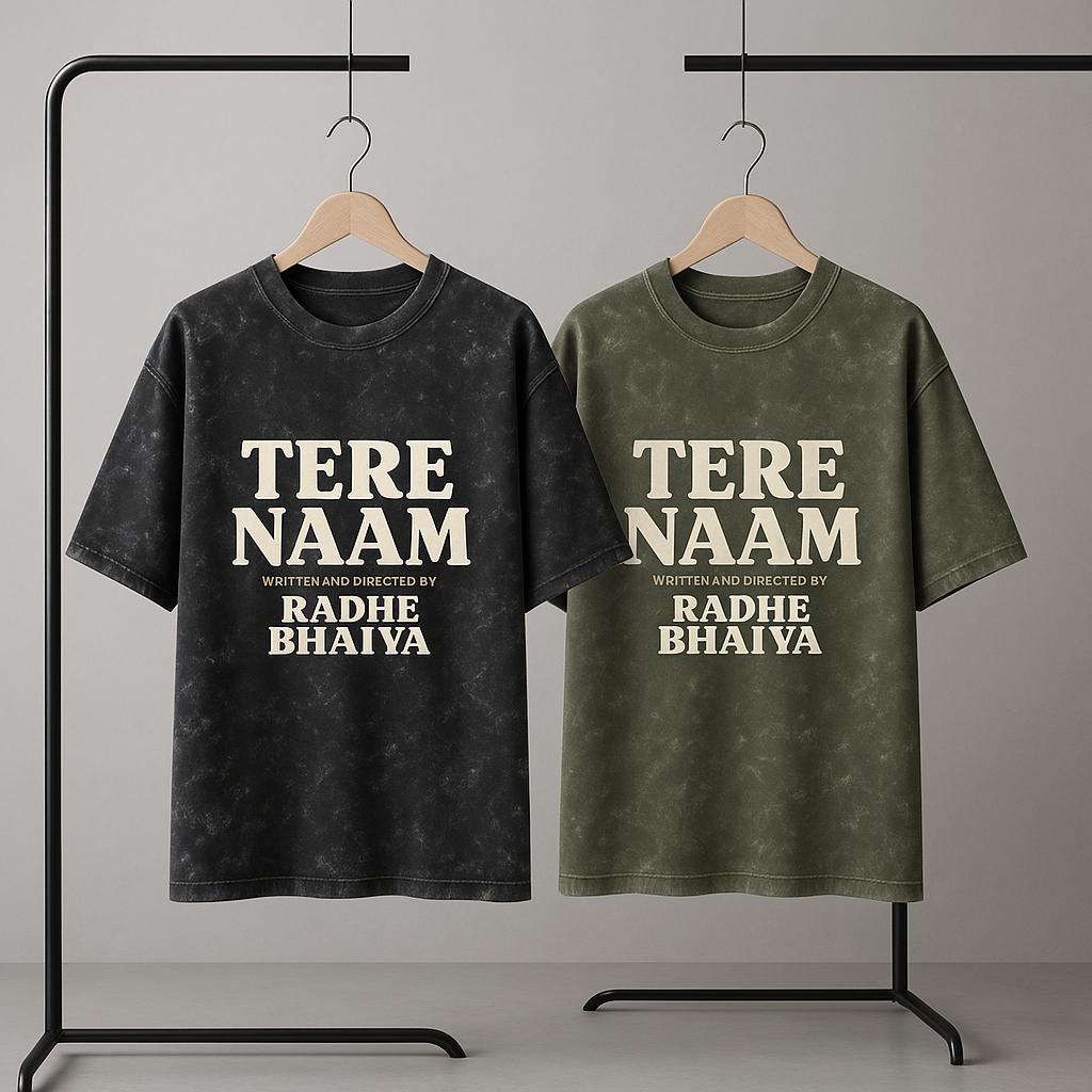 Tere Naam Retro Oversized Acid Wash Tee – Directed by Radhe Bhaiya