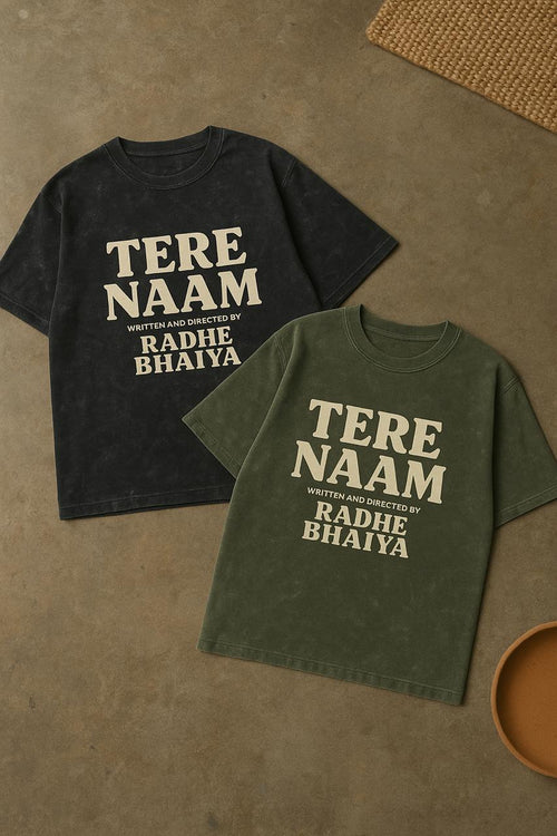 Tere Naam Retro Oversized Acid Wash Tee – Directed by Radhe Bhaiya